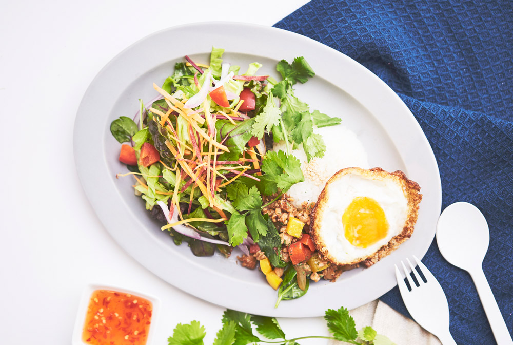 目玉焼き付きガパオ